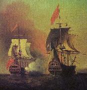 Samuel Scott, Capture of the Spanish Galleon Nuestra Senora de Cavagonda by the British ship Centurion during the Anson Expedition
